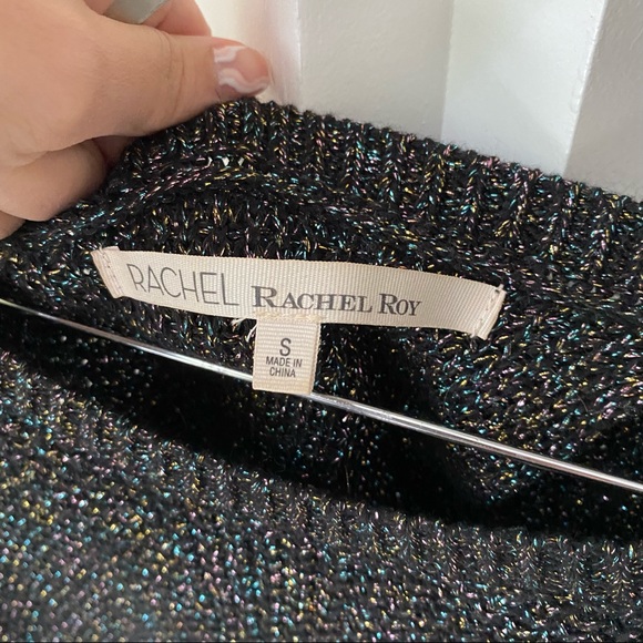 RACHEL RACHEL ROY Black Multicolour Metallic Open Back Sweater - Picture 5 of 8